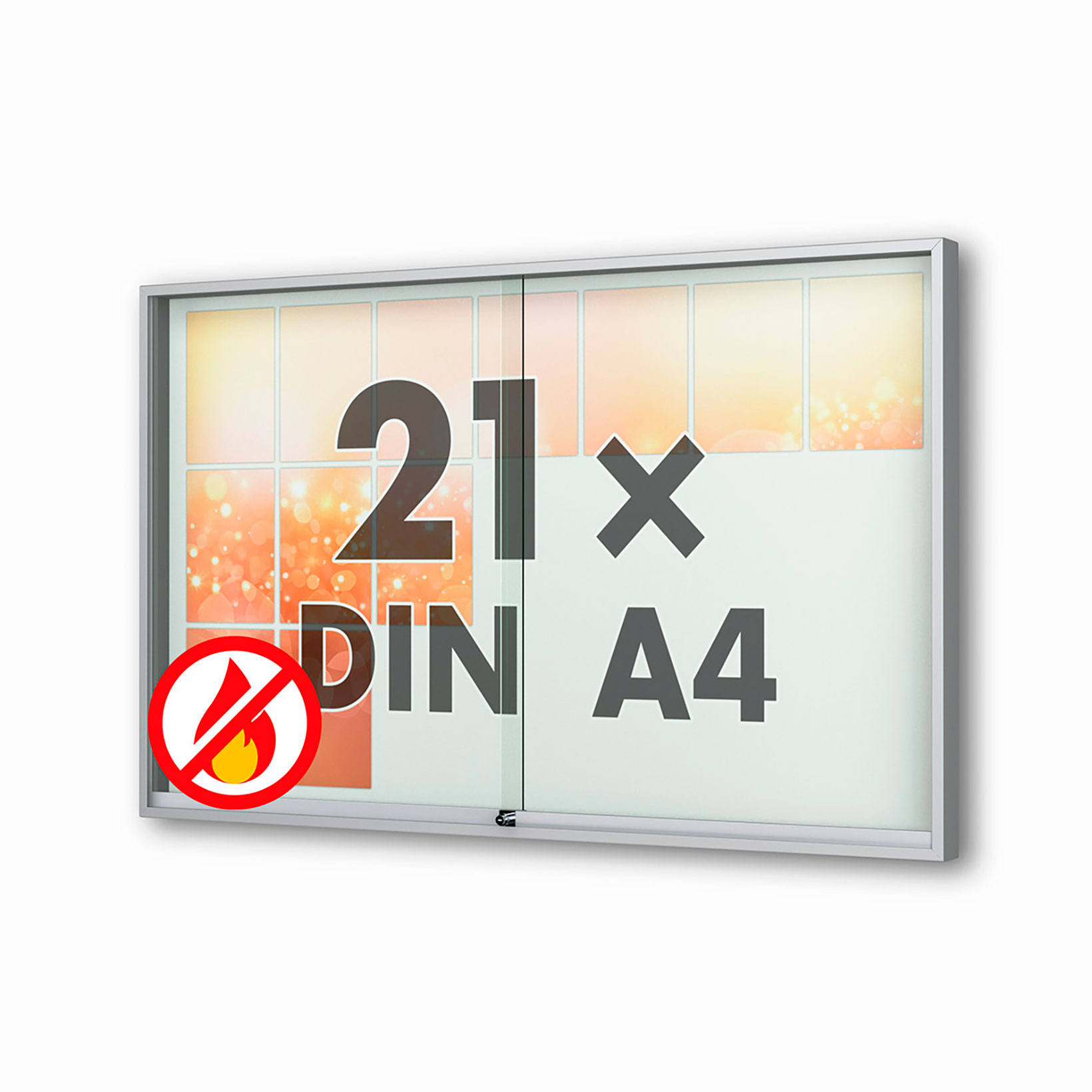 21 x DIN A4 Schaukasten Fortis mit Schiebetüren - 80 mm Bautiefe 21 x DIN A4 Schaukasten Fortis mit Schiebetüren - 80 mm Bautiefe